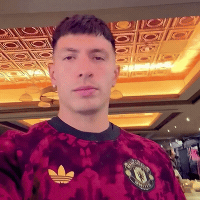 Man In Red Shirt With United GIF