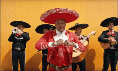Man In Red Sombrero In Front Of Band GIF