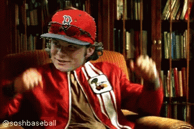 Man In Red Sox Hat And Sunglasses GIF