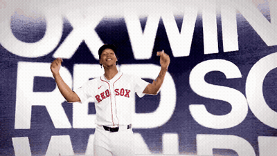 Man In Red Sox Jersey Dancing GIF