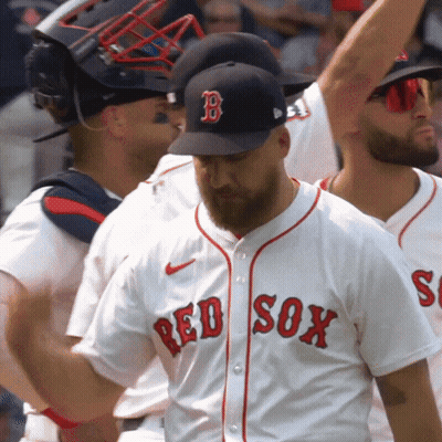 Man In Red Sox Jersey GIF