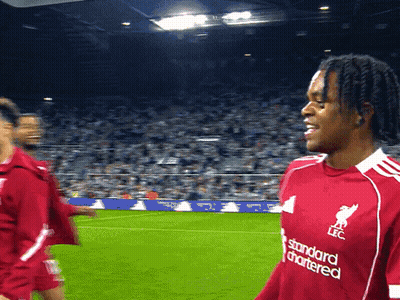 Man In Red Standard Chartered Shirt GIF