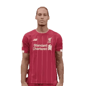Man In Red Standard Chartered Shirt Sticker