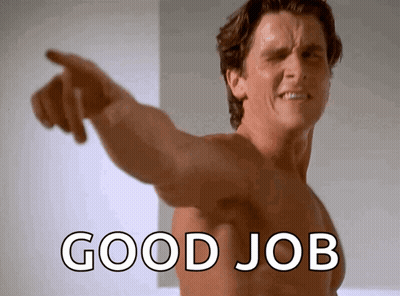 Man In Red Striped Shirt Sitting At Cafeteria Table GIF