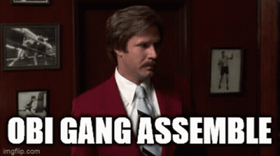 Man In Red Suit And Tie Obi Gang Assemble GIF
