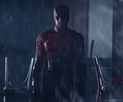 Man In Red Suit Daredevil Shots GIF