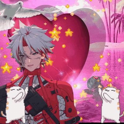 Man In Red Suit In Front Of Heart GIF