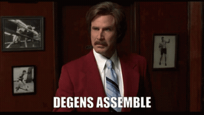 Man In Red Suit Saying Degens Assemble GIF