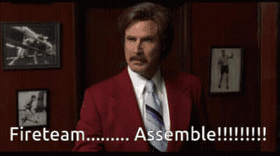 Man In Red Suit Saying Fireteam Assemble GIF