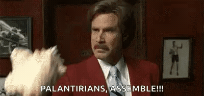 Man In Red Suit Saying Palantirians Assemble GIF