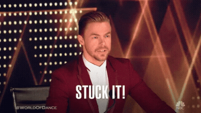 Man In Red Suit Saying Stuck GIF