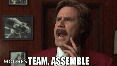 Man In Red Suit Says Moores Team Assemble GIF