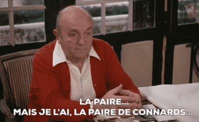 Man In Red Sweater At Table With La Paire GIF