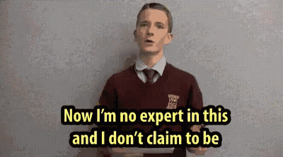 Man In Red Sweater Saying Now I'm No Expert GIF