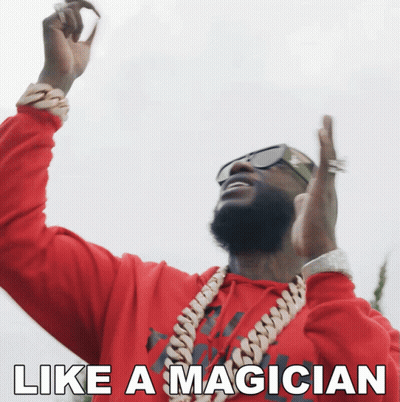 Man In Red Sweatshirt Like A Magician GIF