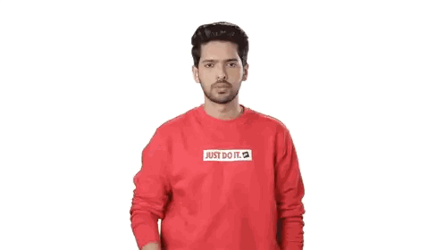Man In Red Sweatshirt Saying Just Do It Sticker