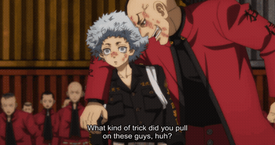 Man In Red Talking To Boy In Blue GIF