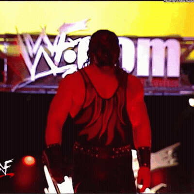 Man In Red Tank Top In Front Of Sign Saying W GIF