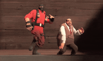 Man In Red Uniform Next To Man In Suit And Tie GIF