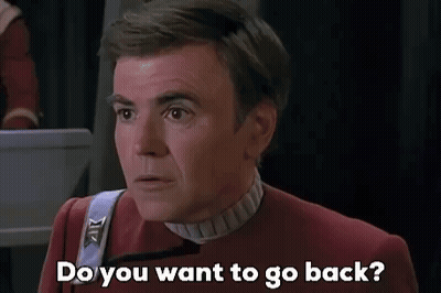 Man In Red Uniform Says Do You Want To Go Back GIF
