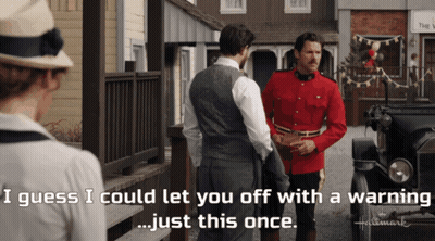 Man In Red Uniform Says I Guess I Could Let You Off With A Warning GIF