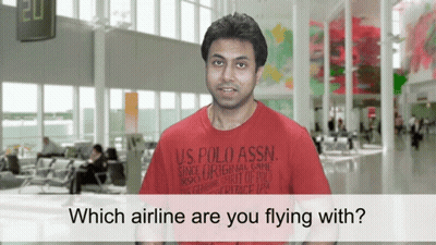 Man In Red US Polo Assn T-Shirt Airport GIF