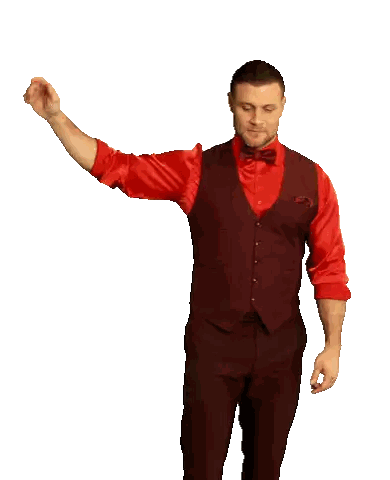 Man In Red Vest And Bow Tie Thumbs Up Sticker