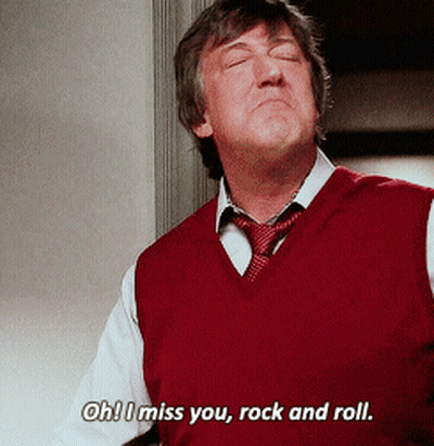 Man In Red Vest And Tie Saying Oh I Miss You Rock And Roll GIF
