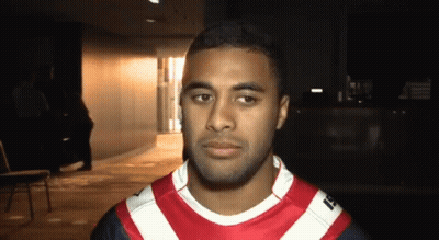 Man In Red White And Blue Shirt With Letter R GIF