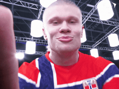 Man In Red White Blue Shirt Saying Norway GIF