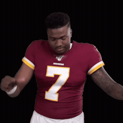 Man In Redskins Jersey Number 7 GIF