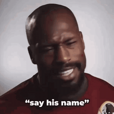 Man In Redskins Jersey Saying Say His Name GIF