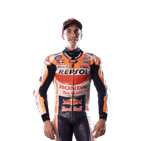 Man In Repsol And Red Bull Jackets Sticker