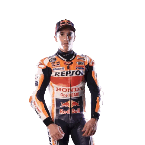 Man In Repsol Jacket In Front Of Broken Glass Sticker