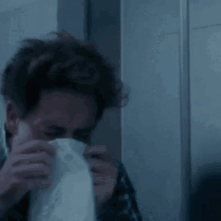 Man In Rest Room Anxiety Breathing GIF