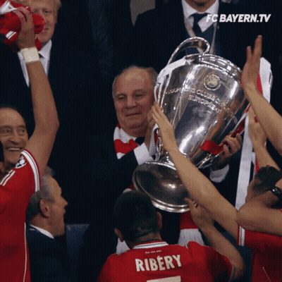 Man In Ribery Jersey Holding Trophy GIF