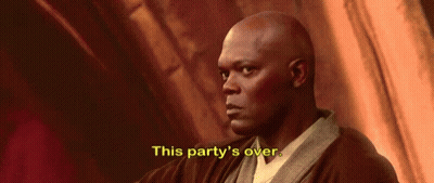 Man In Robe Saying This Party's Over Star Wars GIF