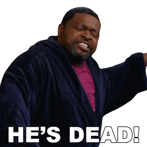 Man In Robe Says He's Dead Sticker