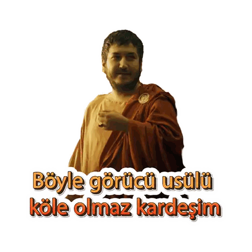 Man In Robe With Words Boyle Gorucu Usulu Kole Olmaz Kardesim Sticker