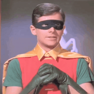 Man In Robin Costume With Mask GIF