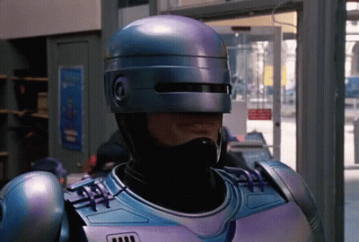 Man In Robot Costume With Helmet And Mask GIF