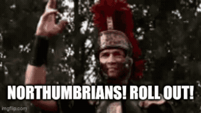 Man In Roman Helmet Making Devil Horns Sign GIF