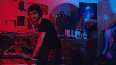 Man In Room With Destiny Poster GIF