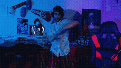 Man In Room With Ymirzero Poster GIF