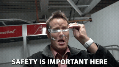 Man In Safety Glasses Saying Safety Is Important Here GIF