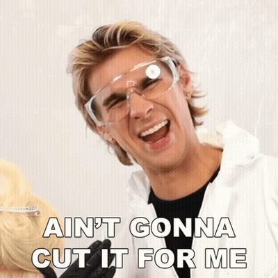 Man In Safety Goggles Laughing Ain't Gonna Cut It GIF