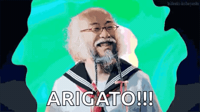 Man In Sailor Suit With Beard And Glasses Arigato GIF