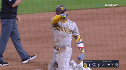 Man In San Diego Baseball Uniform GIF
