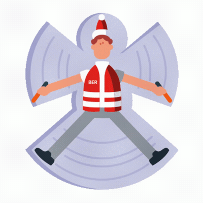 Man In Santa Hat And Vest Saying Ber GIF