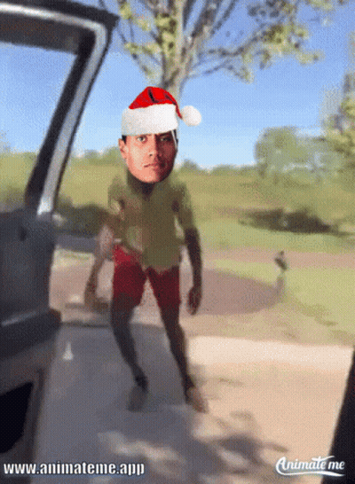Man In Santa Hat Animated By Animate Me GIF